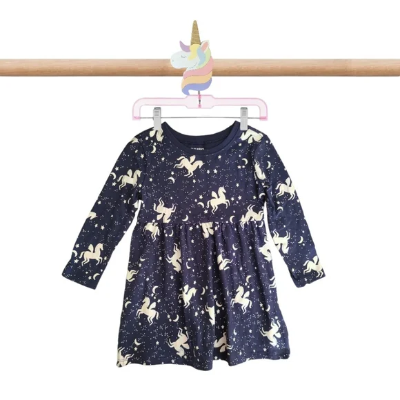 Old Navy | Dresses | Old Navy Unicorn Long Sleeve Jersey Dress | Poshmark